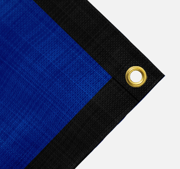 Gewebeplane, ca. 200g/qm, Farbe: Oben blau / Unten schwarz, Gre: 1,90 x 3,90 m (2. Wahl)