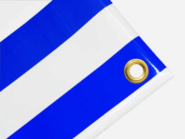 PVC Zeltplane, Festzeltplane, Markise ca. 800g/qm - Farbe: blau-weiss gestreift, Gre: 1,60 m x 2,00 m (2. Wahl)