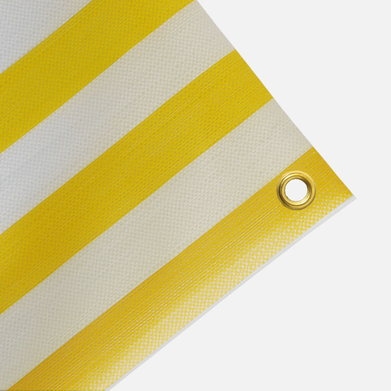 Balkonverkleidung 270g/m , Farbe: gelb-wei gestreift - Gre: 0,70 x 2,40 m